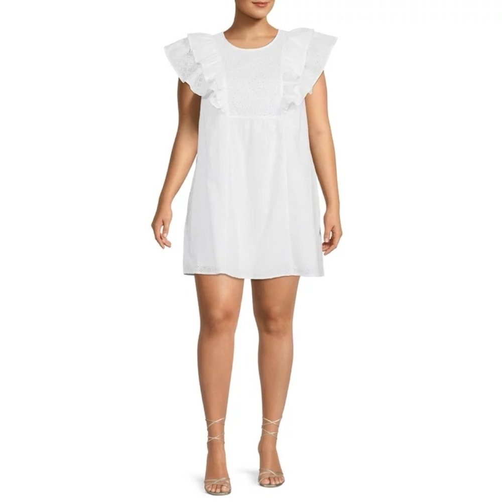 Terra  & Sky Cottagecore Woven Eyelet Dress NWT 1X - Picture 2 of 5